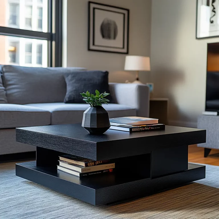 A black coffee table