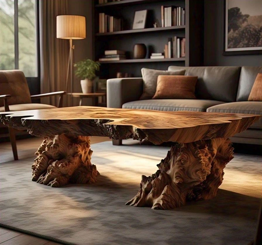 Burl Wood Coffee Table